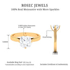 Rosec Jewels-3.25 CT Cushion Shape Moissanite Solitaire Ring