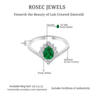 Lab Grown Emerald and Diamond Designer Engagement Ring Lab Created Emerald - ( AAAA ) - Quality - Rosec Jewels