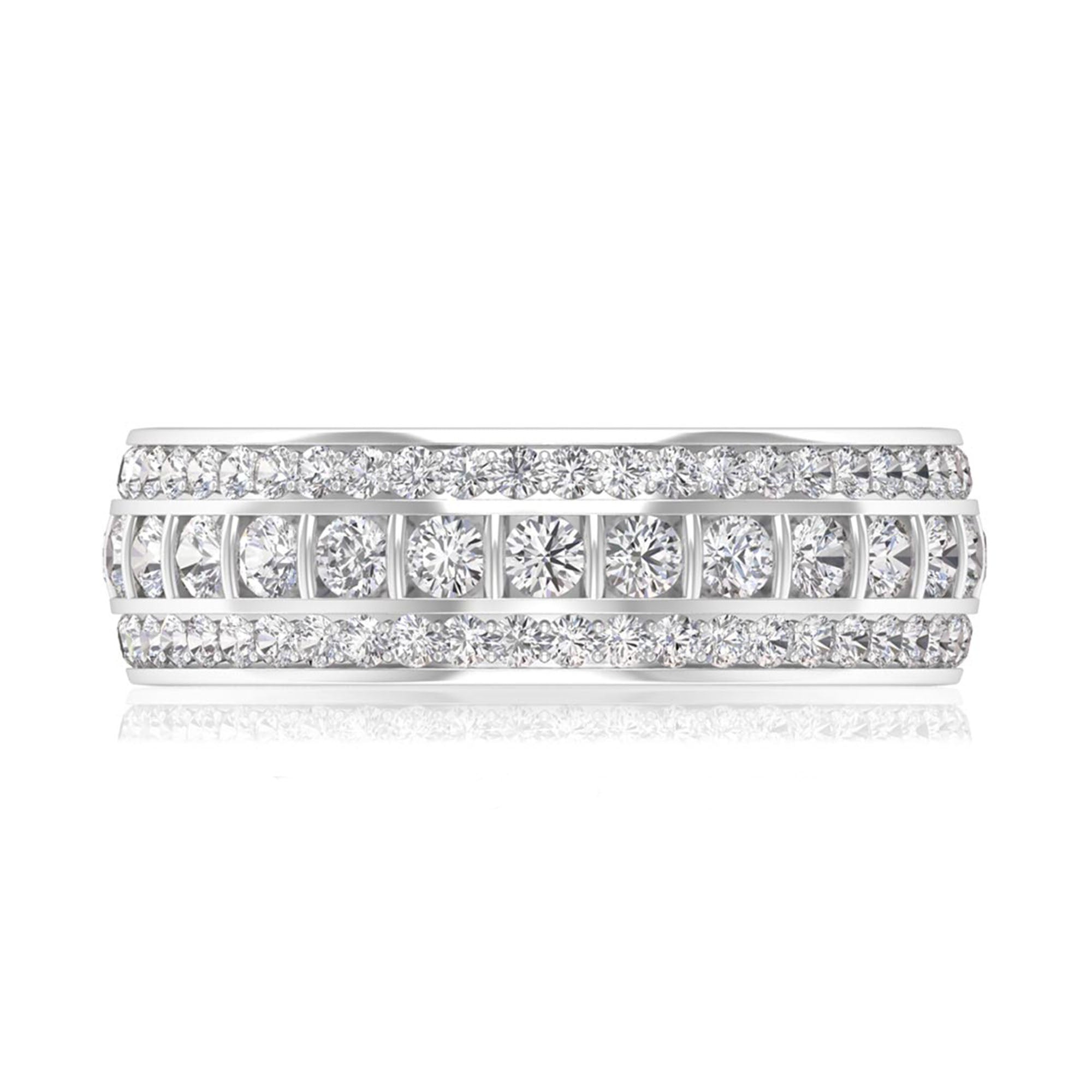 2.50 CT Round Cut Cubic Zirconia Gold Wedding Band Ring Zircon - ( AAAA ) - Quality - Rosec Jewels