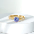 Floral Set Tanzanite Solitaire Ring with Diamond Tanzanite - ( AAA ) - Quality - Rosec Jewels