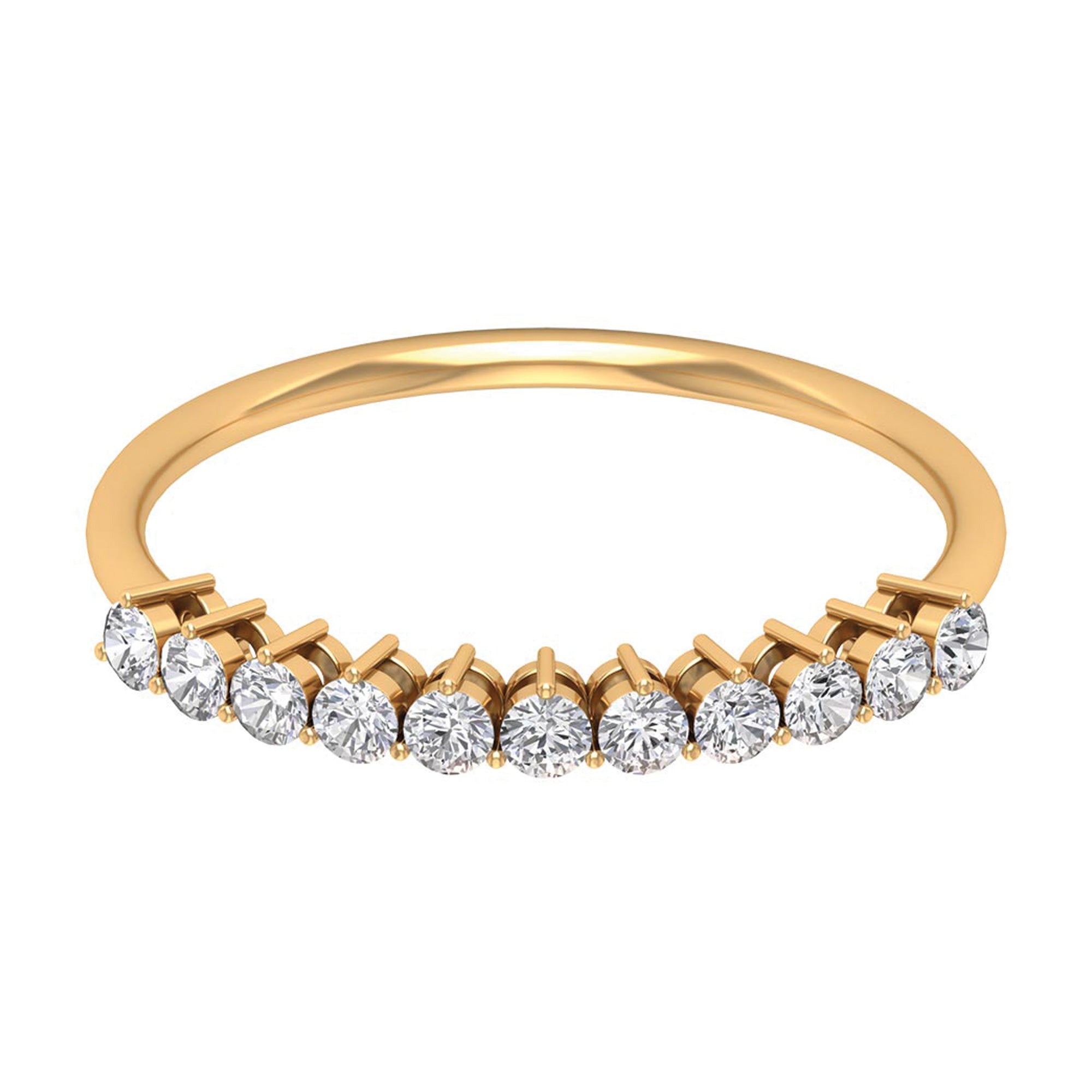 Minimal Moissanite Half Eternity Ring Moissanite - ( D-VS1 ) - Color and Clarity - Rosec Jewels