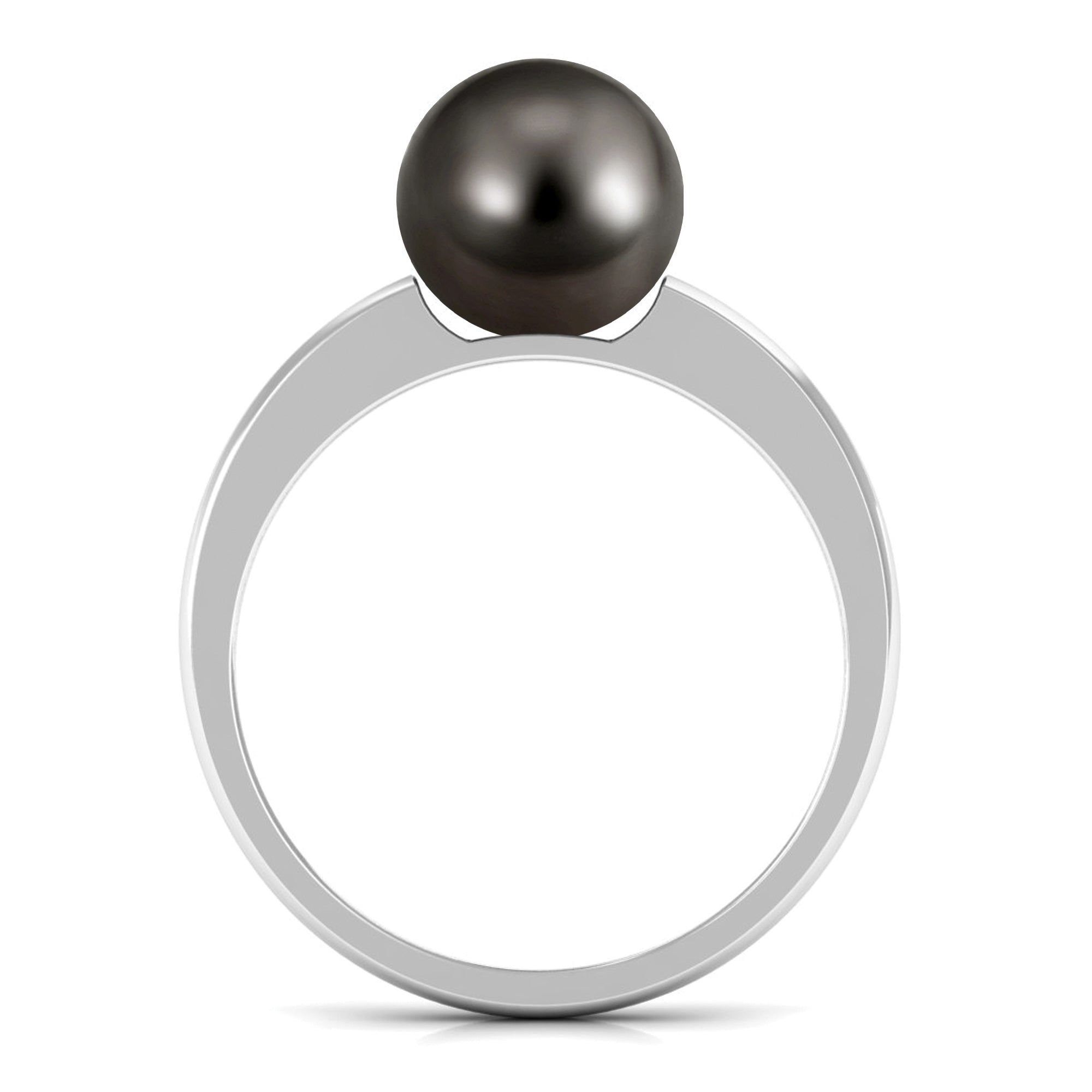 4.50 CT Tahitian Pearl Solitaire with Simple Gold Ring Tahitian pearl - ( AAA ) - Quality - Rosec Jewels