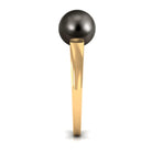 4.50 CT Tahitian Pearl Solitaire with Simple Gold Ring Tahitian pearl - ( AAA ) - Quality - Rosec Jewels