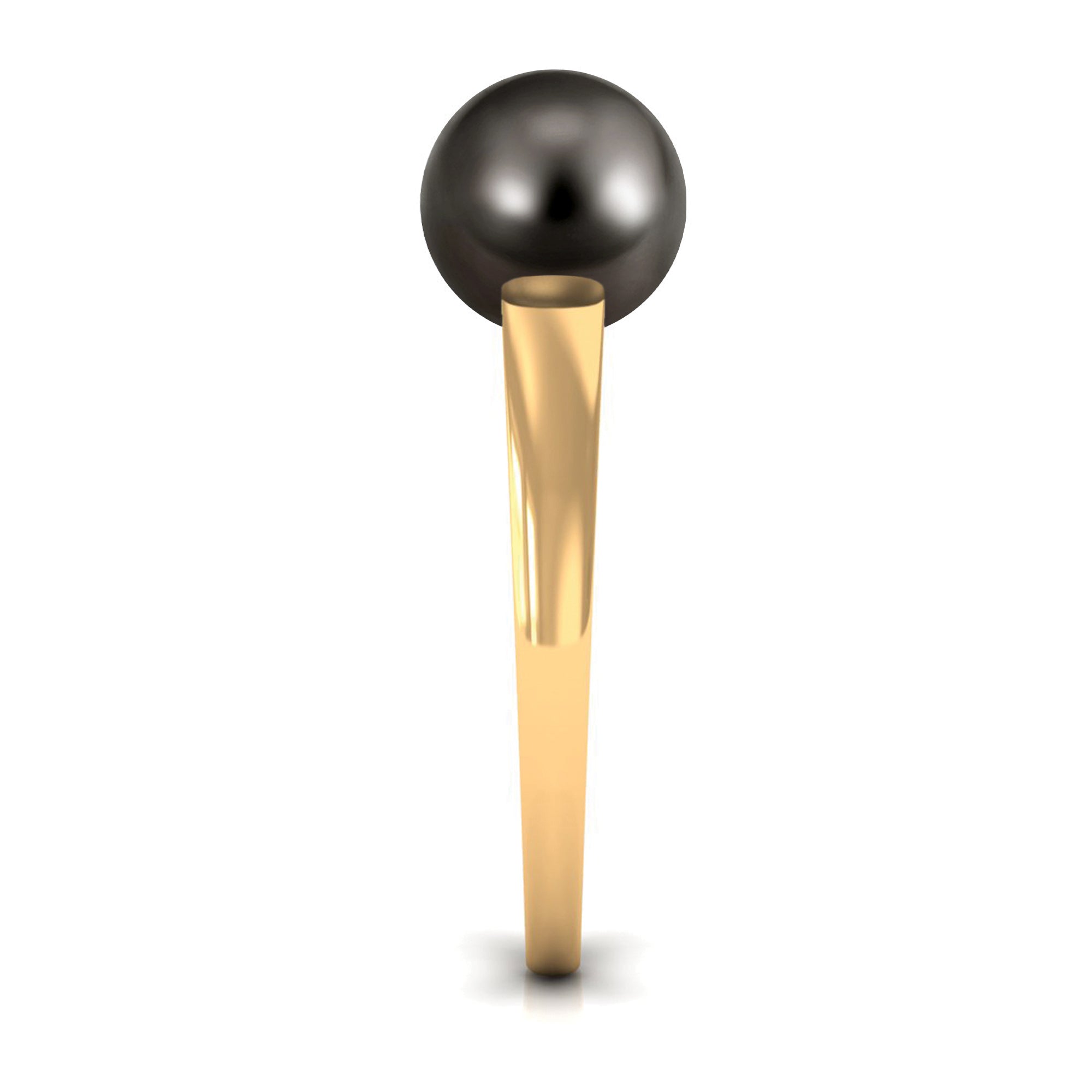 4.50 CT Tahitian Pearl Solitaire with Simple Gold Ring Tahitian pearl - ( AAA ) - Quality - Rosec Jewels