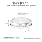 April Birthstone Moissanite Wide Band with Milgrain Detail Moissanite - ( D-VS1 ) - Color and Clarity - Rosec Jewels