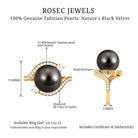 Solitaire Tahitian Pearl Bypass Engagement Ring with Diamond in Gold Tahitian pearl - ( AAA ) - Quality - Rosec Jewels