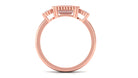 Bezel Morganite East West Engagement Ring with Diamond Morganite - ( AAA ) - Quality - Rosec Jewels