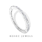 0.75 CT Baguette and Round Diamond Full Eternity Ring in Prong Setting Diamond - ( HI-SI ) - Color and Clarity - Rosec Jewels