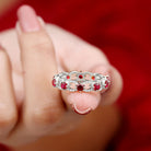 1.75 CT Lab Created Ruby Full Eternity Ring with Diamond Lab Created Ruby - ( AAAA ) - Quality - Rosec Jewels