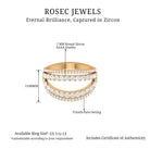 1.5 CT Cubic Zirconia Designer Cocktail Ring in Gold Zircon - ( AAAA ) - Quality - Rosec Jewels