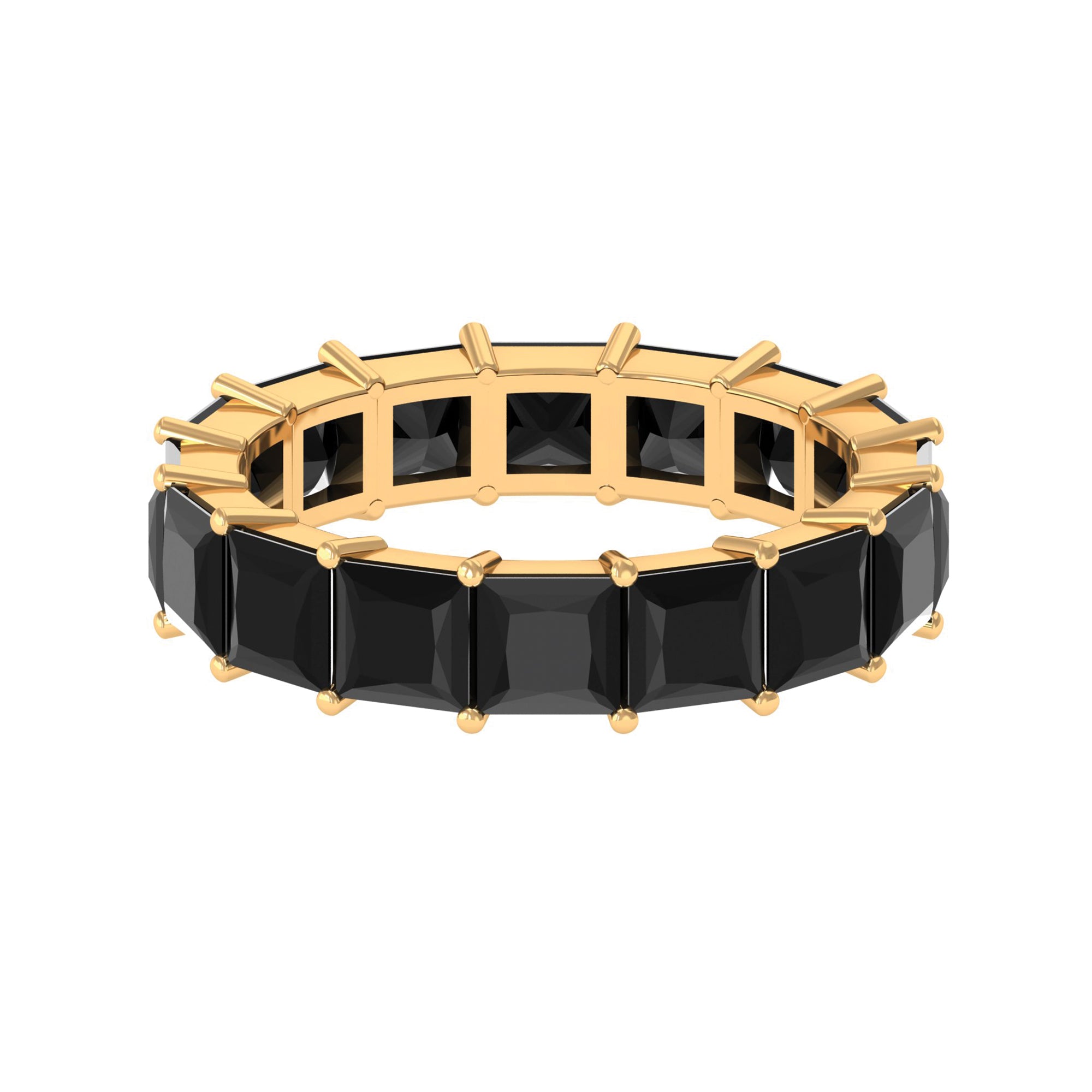 Princess Cut Black Onyx Eternity Band Black Onyx - ( AAA ) - Quality - Rosec Jewels