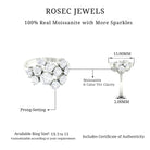 Round Moissanite Cluster Statement Cocktail Ring With Silver - Rosec Jewels