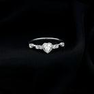 Heart Shape Moissanite Solitaire Engagement Ring in Beaded Bezel Setting Moissanite - ( D-VS1 ) - Color and Clarity - Rosec Jewels