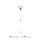 Minimal Round Diamond Solitaire Ring in Gold Diamond - ( HI-SI ) - Color and Clarity - Rosec Jewels