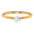 Minimal Round Diamond Solitaire Ring in Gold Diamond - ( HI-SI ) - Color and Clarity - Rosec Jewels