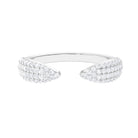 Open Cuff Ring with Pave Set Moissanite Moissanite - ( D-VS1 ) - Color and Clarity - Rosec Jewels