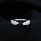 Open Cuff Ring with Pave Set Moissanite Moissanite - ( D-VS1 ) - Color and Clarity - Rosec Jewels