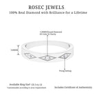 Simple Three Diamond Wedding Band Ring Diamond - ( HI-SI ) - Color and Clarity - Rosec Jewels