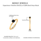 Minimal Black Onyx Solitaire Promise Ring Black Onyx - ( AAA ) - Quality - Rosec Jewels