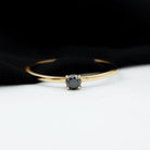 Minimal Black Onyx Solitaire Promise Ring Black Onyx - ( AAA ) - Quality - Rosec Jewels