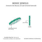 Claw Set Lab-Created Emerald Heart Eternity Band Ring in Gold Lab Created Emerald - ( AAAA ) - Quality - Rosec Jewels