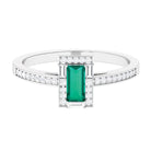1/2 CT Dainty Emerald and Diamond Ring Emerald - ( AAA ) - Quality - Rosec Jewels