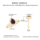 1.25 CT Pear Shape Garnet Ring with Diamond Halo Garnet - ( AAA ) - Quality - Rosec Jewels