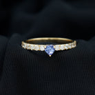 1.50 CT Heart Shaped Tanzanite Solitaire Ring with Diamond Tanzanite - ( AAA ) - Quality - Rosec Jewels