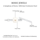 9.25 CT Freshwater Pearl and Moissanite Wedding Ring Set Freshwater Pearl - ( AAA ) - Quality - Rosec Jewels