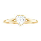 Bezel Set Heart Shape Moissanite Solitaire Promise Ring in Spilt Shank Moissanite - ( D-VS1 ) - Color and Clarity - Rosec Jewels