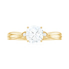 Cushion Moissanite Solitaire Engagement Ring Moissanite - ( D-VS1 ) - Color and Clarity - Rosec Jewels