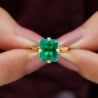 8X10 MM Octagon Lab Grown Emerald Solitaire Engagement Ring Lab Created Emerald - ( AAAA ) - Quality - Rosec Jewels