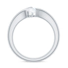 Oval Cut Certified Moissanite Solitaire Bypass Ring in Gold Moissanite - ( D-VS1 ) - Color and Clarity - Rosec Jewels