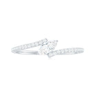 Marquise Cut Solitaire Moissanite Bypass Promise Ring Moissanite - ( D-VS1 ) - Color and Clarity - Rosec Jewels