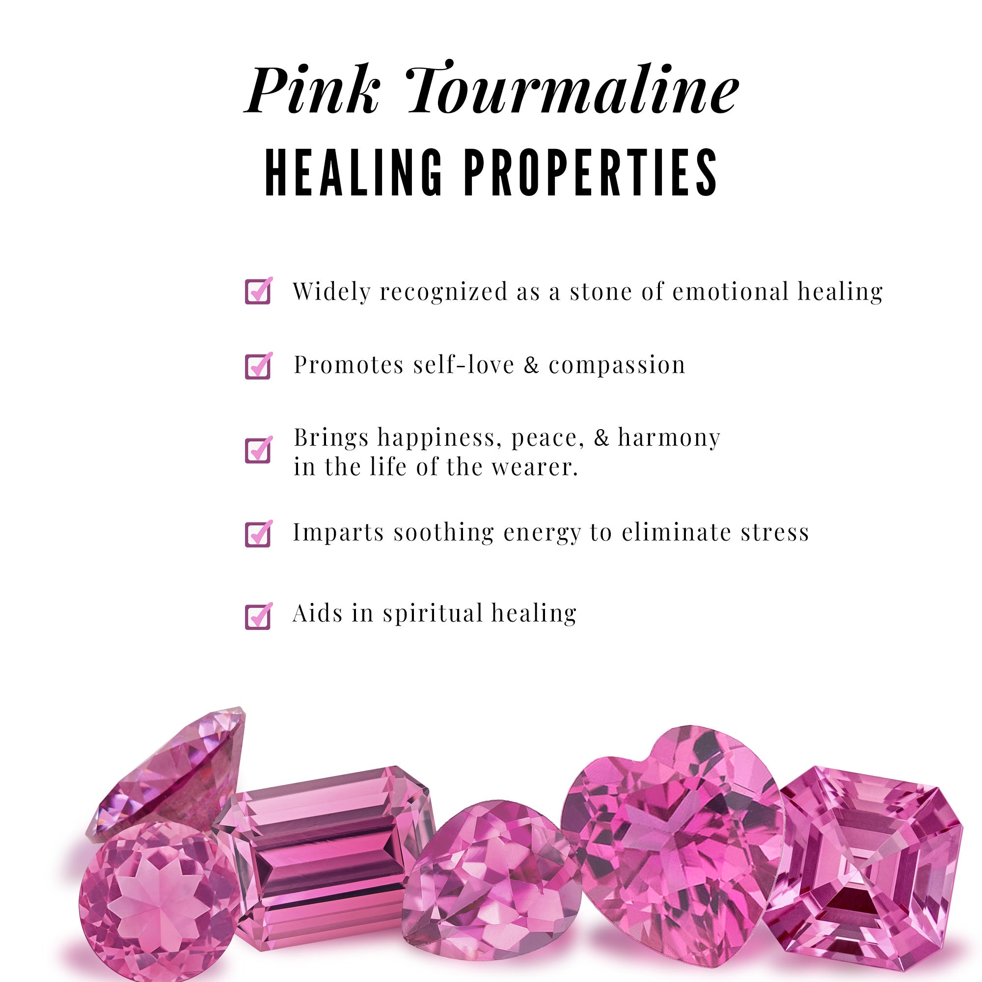 Natural Pink Tourmaline Wide Half Eternity Ring with Diamond Pink Tourmaline - ( AAA ) - Quality - Rosec Jewels