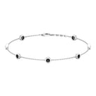 0.75 CT Bezel Set Black Spinel Seven Stone Station Chain Bracelet Black Spinel - ( AAA ) - Quality - Rosec Jewels