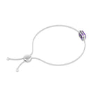 6X8 MM Octagon Cut Amethyst Bolo Chain Bracelet with Diamond Accent Amethyst - ( AAA ) - Quality - Rosec Jewels