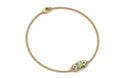 Minimal Green Sapphire and Diamond Geometric Chain Bracelet Green Sapphire - ( AAA ) - Quality - Rosec Jewels