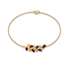 1.25 CT Pear and Marquise Cut Garnet and Gold Leaf Chain Bracelet Garnet - ( AAA ) - Quality - Rosec Jewels