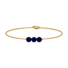 2.75 CT Blue Sapphire Three Stone Chain Bracelet Blue Sapphire - ( AAA ) - Quality - Rosec Jewels