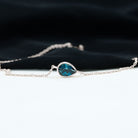 3/4 CT Pear Cut London Blue Topaz Solitaire Gold Chain Bracelet London Blue Topaz - ( AAA ) - Quality - Rosec Jewels