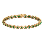 Created Emerald Tennis Bracelet in Bezel Setting Lab Created Emerald - ( AAAA ) - Quality - Rosec Jewels