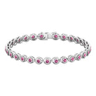 Bezel Set Natural Pink Tourmaline Tennis Bracelet Pink Tourmaline - ( AAA ) - Quality - Rosec Jewels