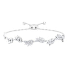 Leaf Bolo Bracelet with Marquise Cut Moissanite in Prong Setting Moissanite - ( D-VS1 ) - Color and Clarity - Rosec Jewels