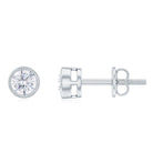 4 MM Classic Diamond Solitaire Stud Earrings in Bezel Setting Diamond - ( HI-SI ) - Color and Clarity - Rosec Jewels