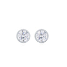 4 MM Classic Diamond Solitaire Stud Earrings in Bezel Setting Diamond - ( HI-SI ) - Color and Clarity - Rosec Jewels