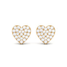 0.25 CT Natural Diamond Heart Stud Earrings in Gold Diamond - ( HI-SI ) - Color and Clarity - Rosec Jewels