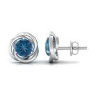 1. 25 CT London Blue Topaz Classic Stud Earrings for Women London Blue Topaz - ( AAA ) - Quality - Rosec Jewels