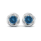 1. 25 CT London Blue Topaz Classic Stud Earrings for Women London Blue Topaz - ( AAA ) - Quality - Rosec Jewels