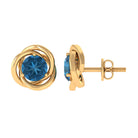 1. 25 CT London Blue Topaz Classic Stud Earrings for Women London Blue Topaz - ( AAA ) - Quality - Rosec Jewels